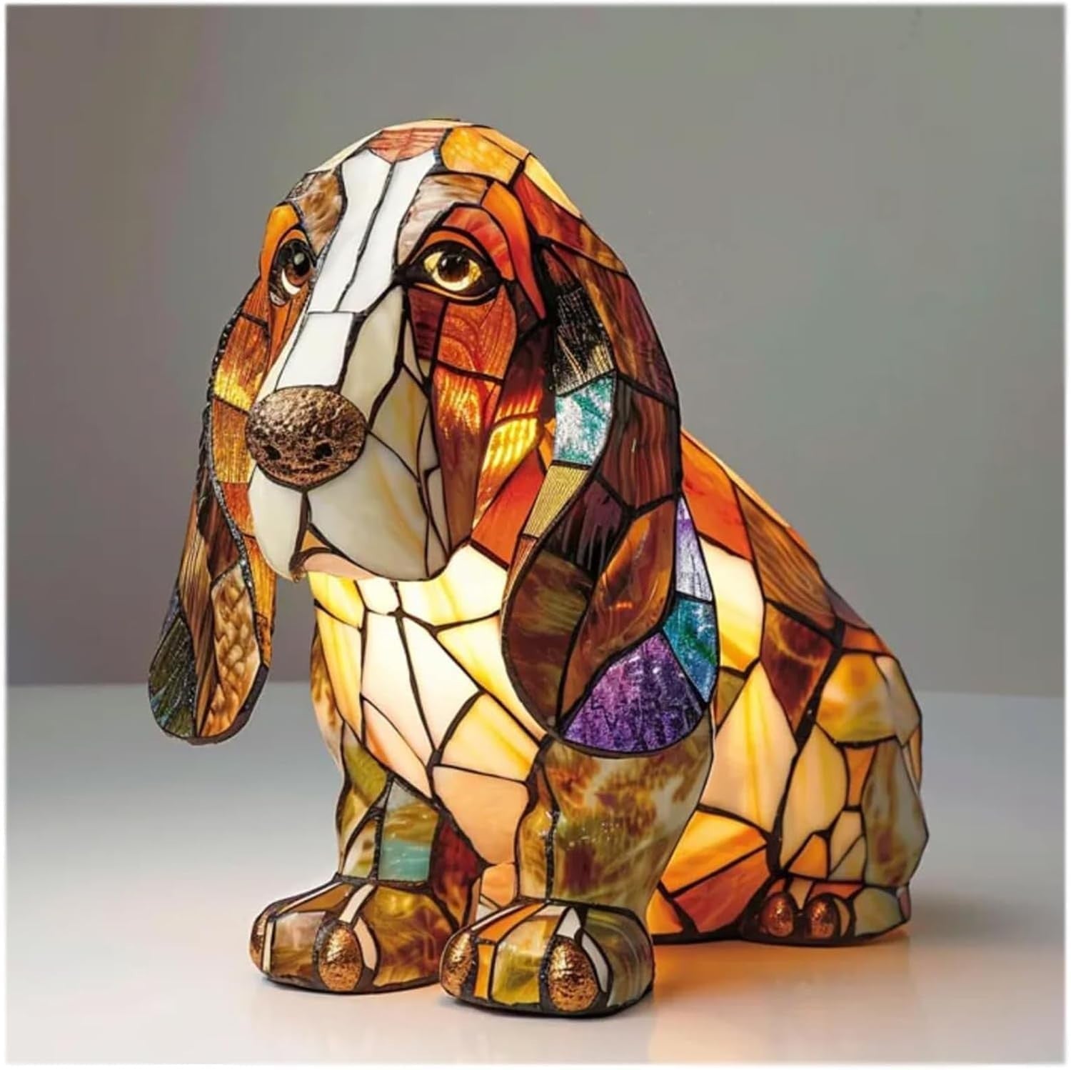 Canelle | Lampe Décorative en Verre Coloré en Forme de Chien pour Ambiance Chaleureuse