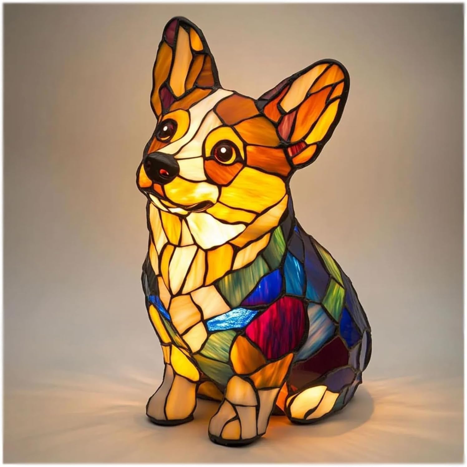 Pompon | Lampe Decorative en Verre Coloré en Forme de Chien pour Une Ambiance Unique