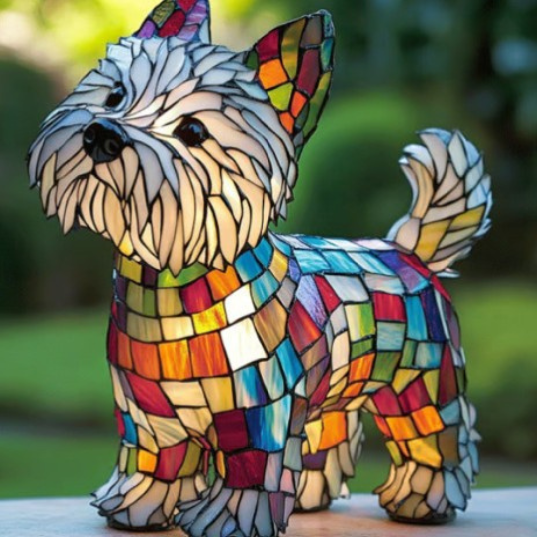 Louis | Lampe Magique en Verre Coloré pour Amoureux des Chiens