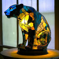 Panthère | Lampe Panthère en Verre Coloré pour une Ambiance Magique